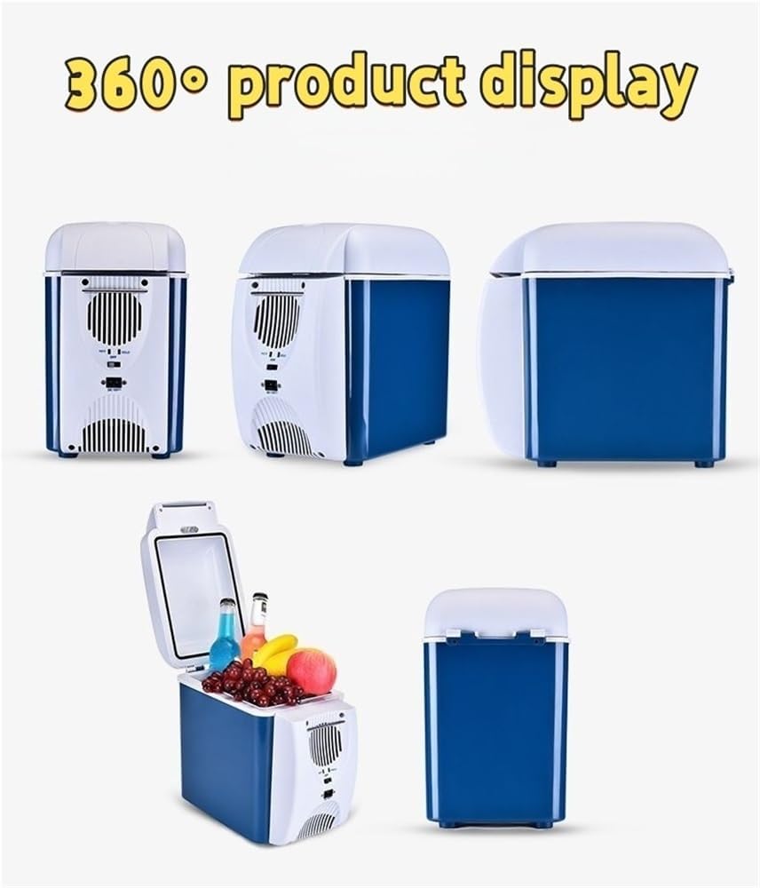 12V 7.5 Quart Personal Thermoelectric, Electric Cooler -4°F~50°F, Portable Electric Cooler Warmer 7.5 Liter Capacity for Car, RV, and Camping Use