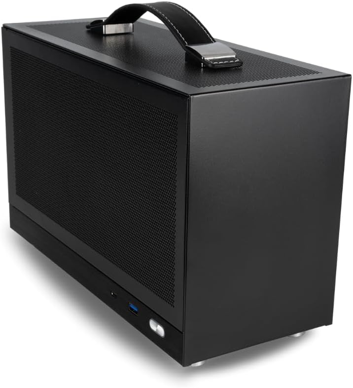 LAN Gamer 8.1L Mini ITX Desktop RTX 5070 Ti, Intel 24-Core Ultra 9 285K CPU, 32GB DDR5 RAM, 2TB Gen4 NVMe SSD, SFF PC w/Windows 11 Pro, 3-Year Warranty, RGB Keyboard+Mouse, Internal Wi-Fi 6E (Black)