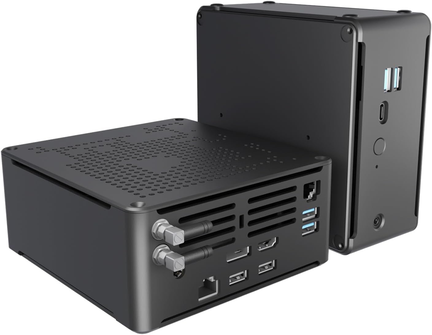 Mini PC Computer，Intel Xeon E-2176M (Up to 4.4GHz)，16GB DDR4 RAM, 512GB PCIe SSD, Mini Computer Supports 4K Dual Screen Display/WiFi6/BT5.2/Dual Gigabit LAN/VESA