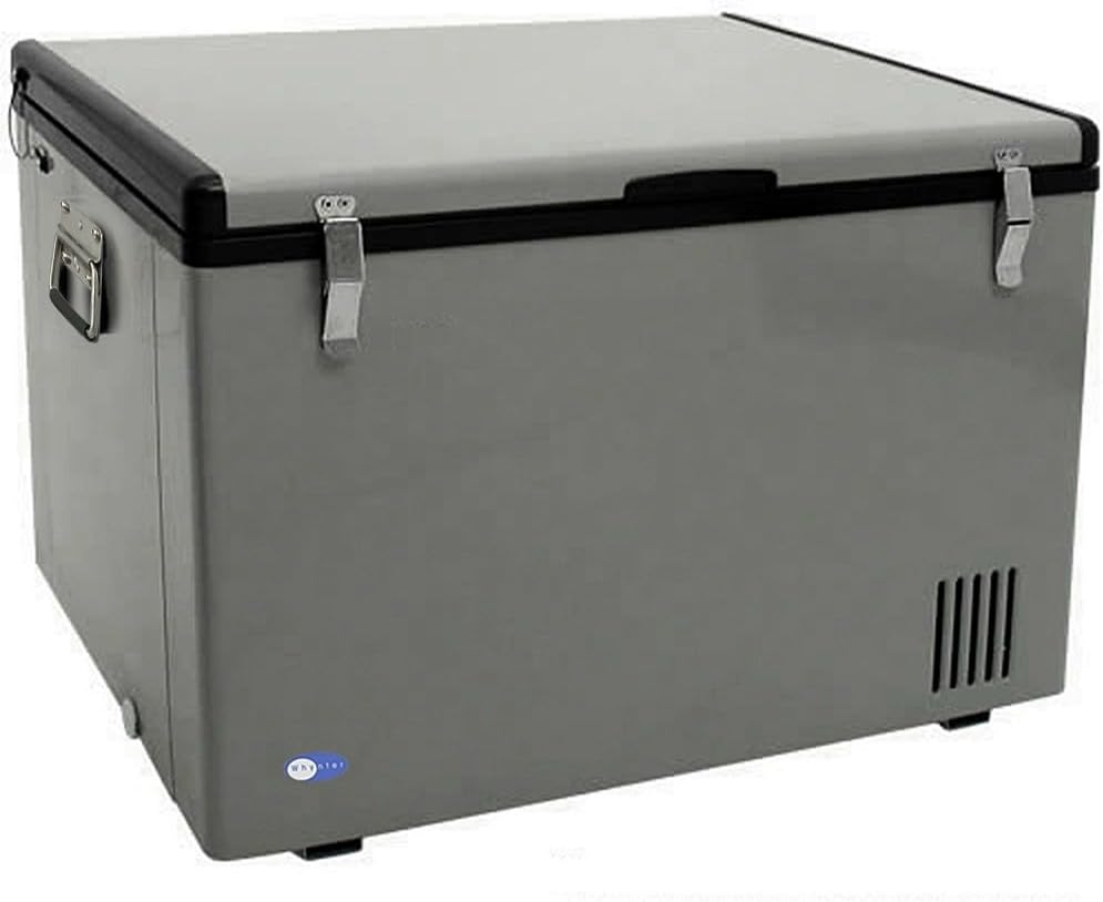 Whynter 85 Qt. Portable Refrigerator / Portable Freezer for Travel - Chest Freezer / Fridge for Car, Camping, RVs & More, -8°F to 50°F Temperature Range, AC 110V/ DC 12V, FM-85G, Gray