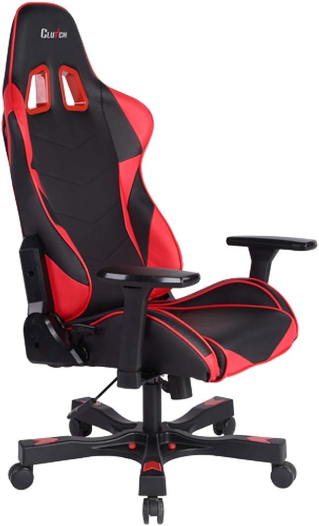 Clutch Chairz Crank Series Gaming Chair - Premium Ergonomic Design, Lumbar and Head Support Pillows - Black/Red