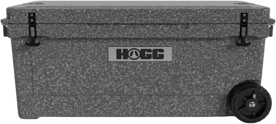 Ice Cooler with Wheels and Handle, Wheeled Cooler, Insulated Ice Chest with Wheels and Handle for Fishing and Camping with Dry Storage, Bottle Openers, and Cupholders
