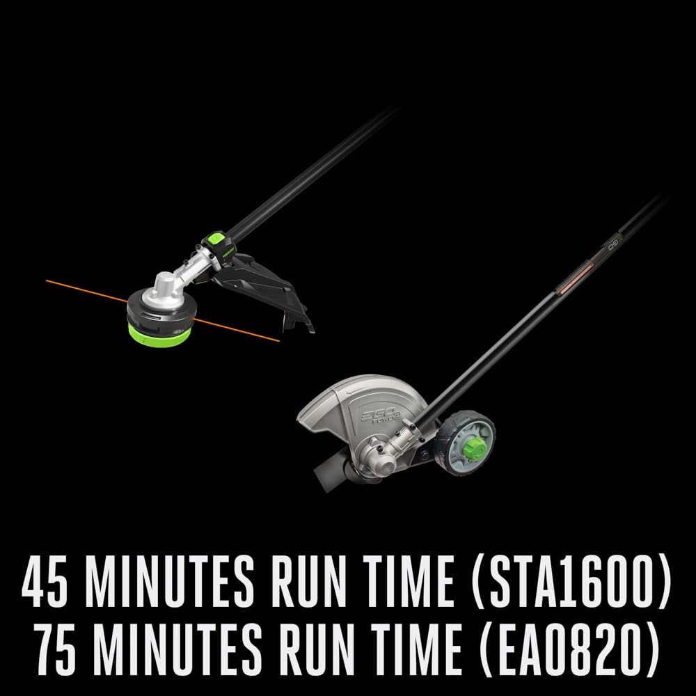 EGO MHC1603 Multi-Head Combo Kit 16-Inch 56-Volt Carbon Fiber String Trimmer with POWERLOAD™ & 8-Inch Carbon Fiber Edger Attachment & 56-Volt Power Head, 4.0Ah Battery and 320W Charger Included