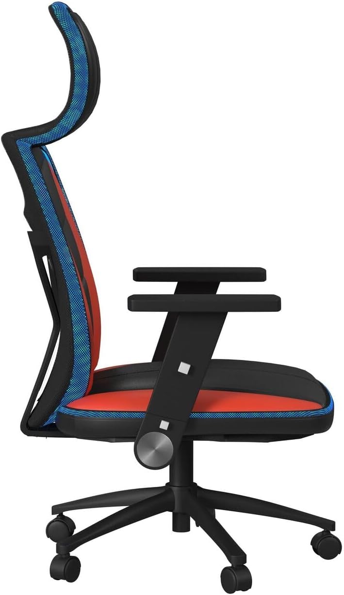 Picket House Furnishings Salzburg Gaming Chair with LED and Speaker in Red