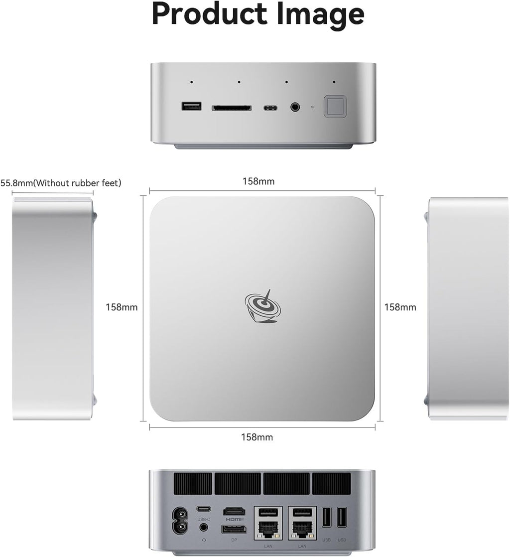 Beelink GTi14 Mini PC, Intel Ultra 9 185H (up to 5.1GHz) 16C/22T, Mini Computer 32GB DDR5 1TB PCIe4.0 SSD, Triple Display HDMI&DP/Thunderbolt 4/WiFi6/BT5.2/NPU/4K 60Hz/Support AI/W-11 Pro