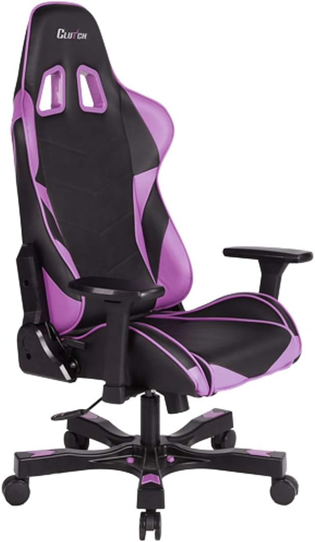 Clutch Chairz The Best Gaming Chairs - Ergonomic Gaming Chair, Video Game Chairs, Office Chair, High Chair and Lumbar Pillow for Computer Desk - Black/Purple - Crank Seriesx