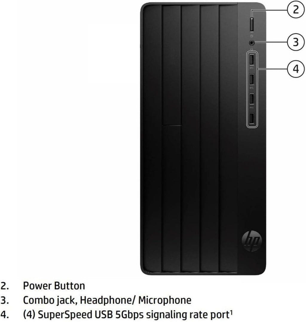 HP Desktop Computer Tower PC, Intel Quad-Core I3-13100 (3.4GHz), 8GB RAM, 256GB PCIe SSD, WiFi Adapter, VGA, HDMI, RJ-45, Mouse Included, Windows 11 Home, Ideal for Home Office, Business & Student