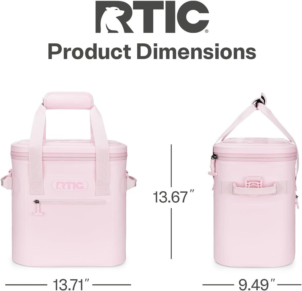 RTIC Ultra-Tough Soft Cooler 20 Can, Insulated Bag Portable Ice Chest Box for Lunch, Beach, Drink, Beverage, Travel, Camping, Picnic, Car, Trips, Floating Cooler Leak-Proof with Zipper