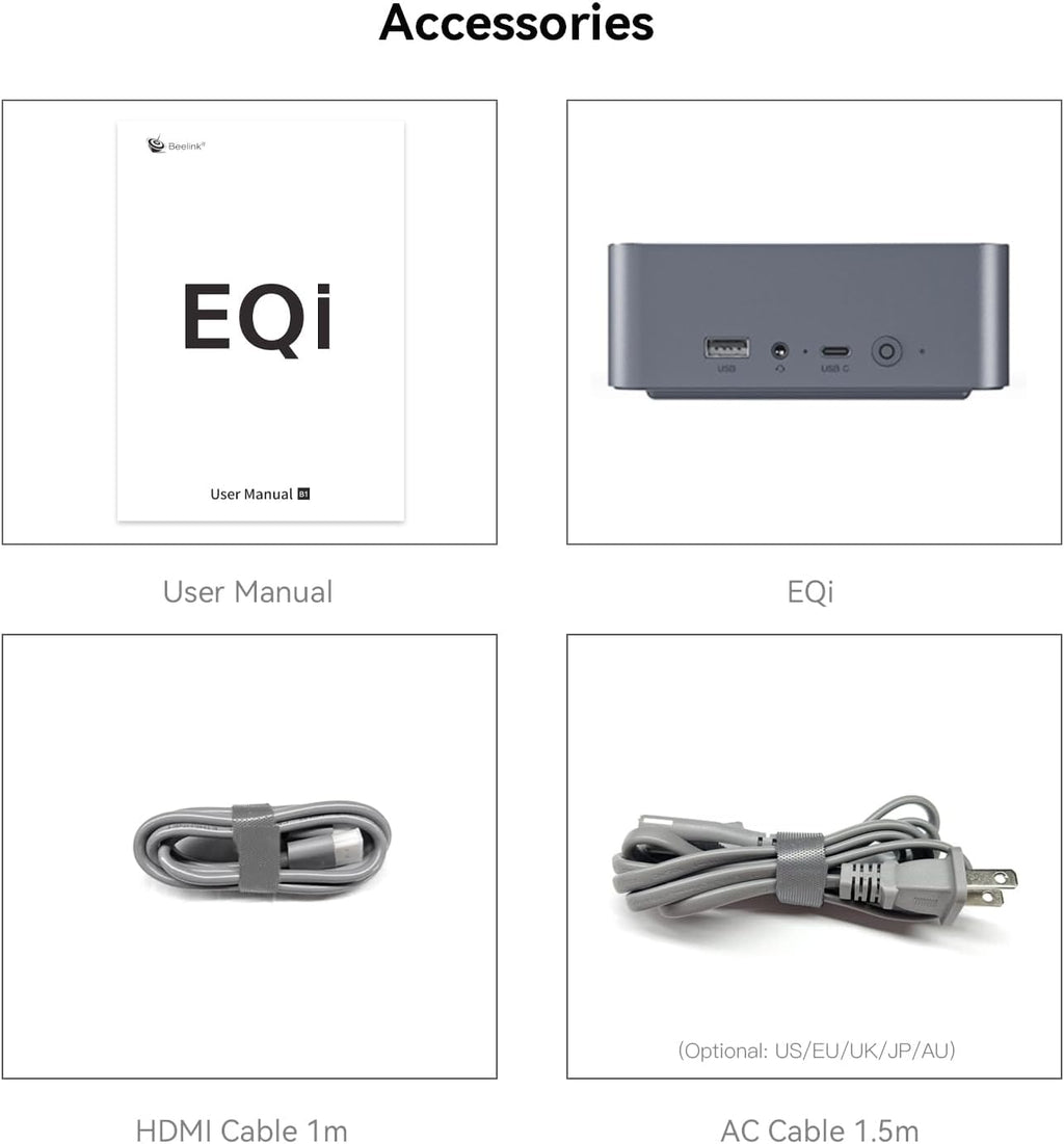 Beelink EQi12 Mini PC W11 Pro, i5-1235U(10C/12T up to 4.4 GHz), 32GB DDR4 500G NVME SSD with UHD Graphics Built in PSU, 2 * 1000MB/S + WiFi 6 + BT5.2 + 2*HDMI Dual Display Mini PC Computer