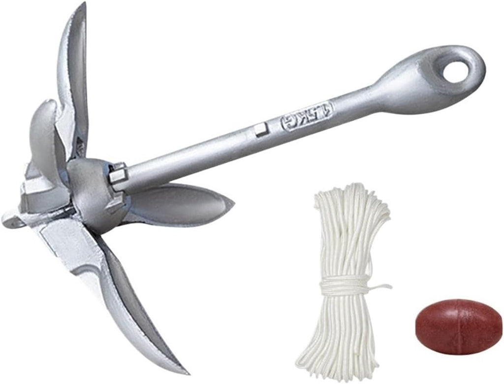Folding Anchor, 0.7KG/1.5KG Grapnel Anchor Marine Rope and Buoy Boat,for Small Boats Canoe Paddle Boards