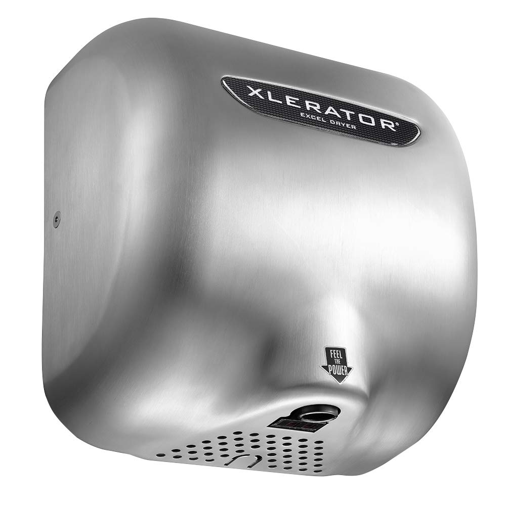 XLERATOR XL-SB Automatic High Speed Hand Dryer with Brushed Stainless Steel Cover and 1.1 Noise Reduction Nozzle, 12.5 A, 110/120 V