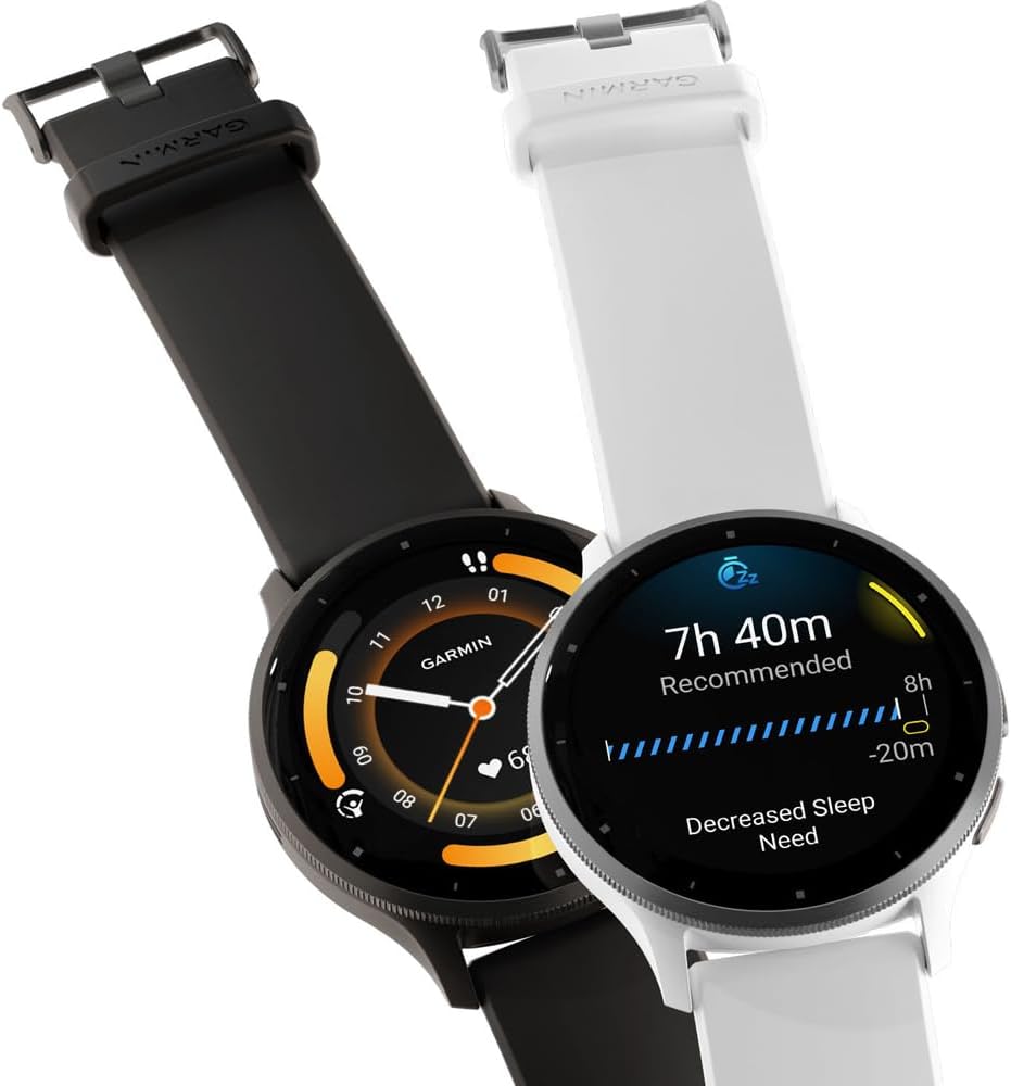 Garmin Venu 3 Health Fitness GPS Smartwatch Silver Steel Bezel w/Whitestone Case (45mm) Bundle with Charging Dock for Venu 3 + Deco Essentials Silicone Dust Cover - 3 Pack + 1.4 Inch Screen Protector