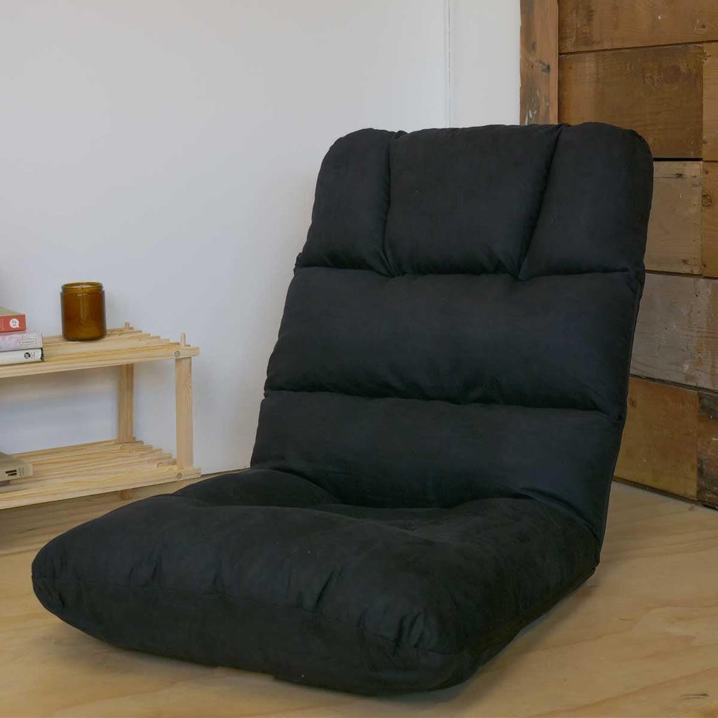 Relaxus Ohm Chair Adjustable Portable Floor Chair, High-Density Poly-Fill Cushioning, Padded Frame with Back Support, Folding Sofa Chair, Padded Bed, Recliner, Gaming, Meditation, Recliner. Carry Bag