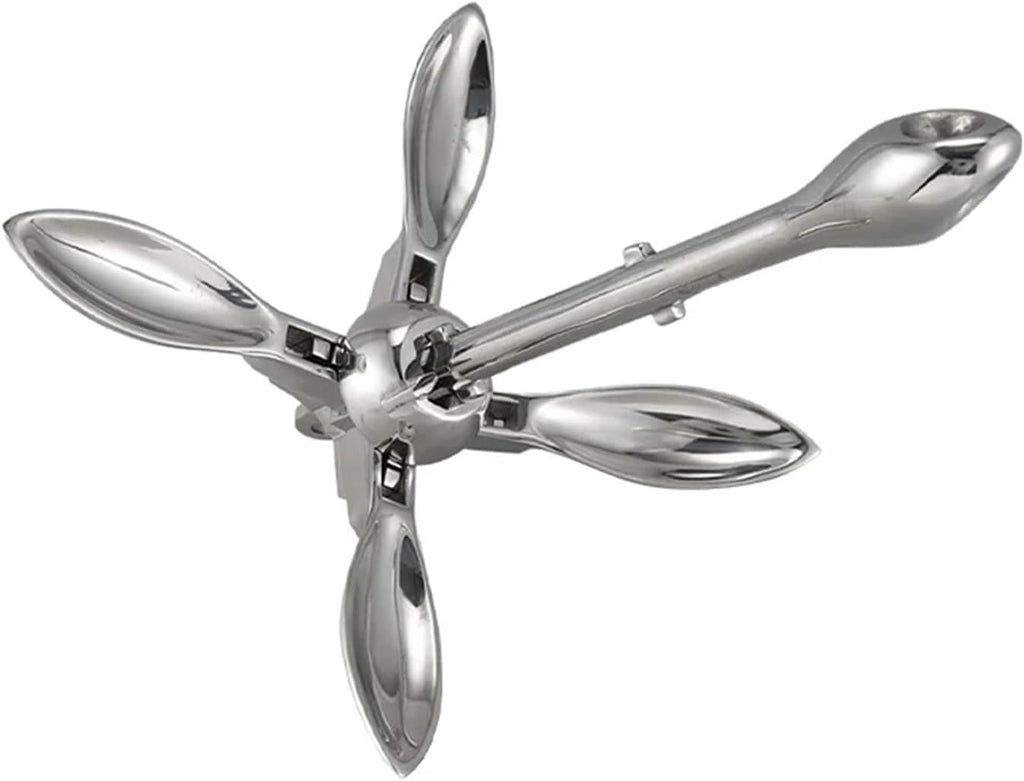 Folding Anchor, 316 Stainless Steel Folding Grapnel Boat Anchor Boating Accessories 4 Claw Yacht,for Small Boats Canoe Paddle Boards
