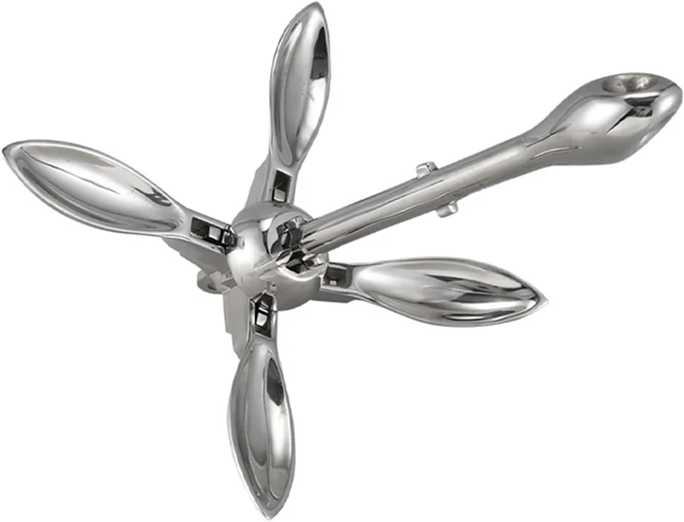 Folding Anchor, 316 Stainless Steel Folding Grapnel Boat Anchor Boating Accessories 4 Claw Yacht,for Small Boats Canoe Paddle Boards
