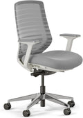 Branch Ergonomic Chair - A Versatile Desk Chair with Adjustable Lumbar Support, Breathable Mesh Backrest, and Smooth Wheels - Experience Optimal Comfort and Support - Pebble - White