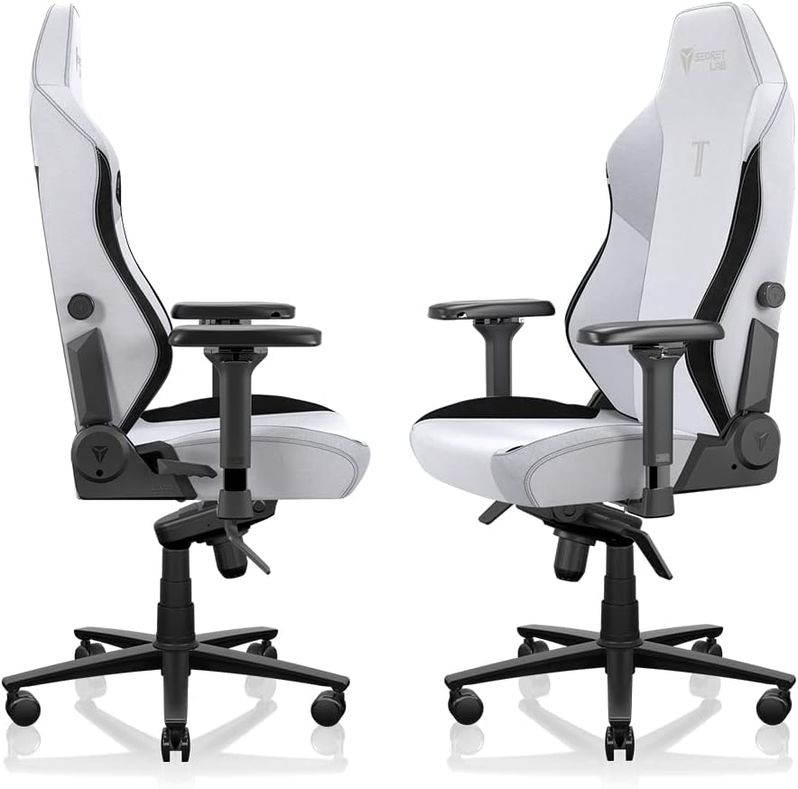 Secretlab Titan Evo Artic White Gaming Chair - Reclining, Ergonomic & Comfortable Computer Chair with 4D Armrests, Magnetic Head Pillow & 4-Way Lumbar Support - White - Fabric