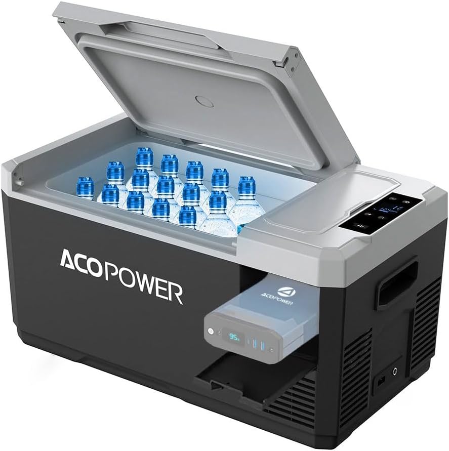 ACOPOWER LiON Mini Car Fridge Freezer 19 Quarts, Battery Not Included