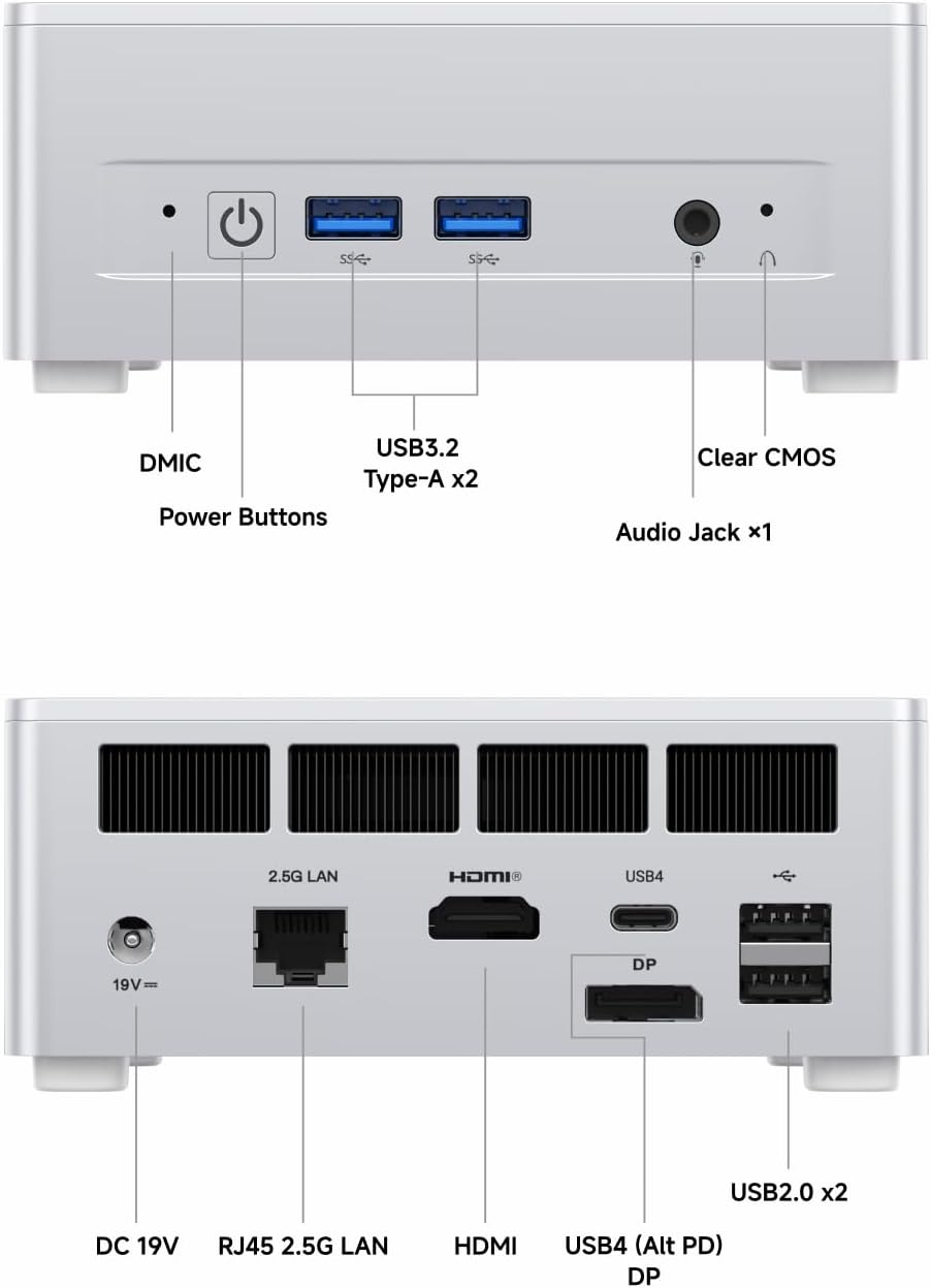 MINISFORUM DeskMini UM750L Slim Mini PC AMD Ryzen 5 7545U Small PC, 16GB LPDDR5 RAM+1T PCIe4.0 SSD, HDMI/DP/USB4 Outputs, 2.5G LAN, WiFi 6E, 4xUSB Port AMD Radeon 740M Graphics Small Form Factor