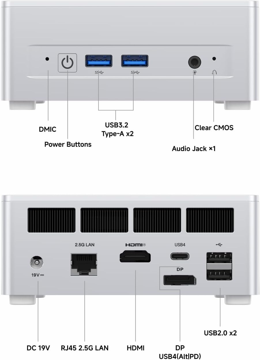 MINISFORUM UM870 Slim Mini PC AMD Ryzen 7 8745H 8C/16T Desktop Computer 32GB RAM 1TB SSD, HDMI/DP/USB4 8K@60Hz Output, 1X 2.5G RJ45 Port, 4X USB Port, Dual Band WiFi, AMD Radeon 780M Graphics
