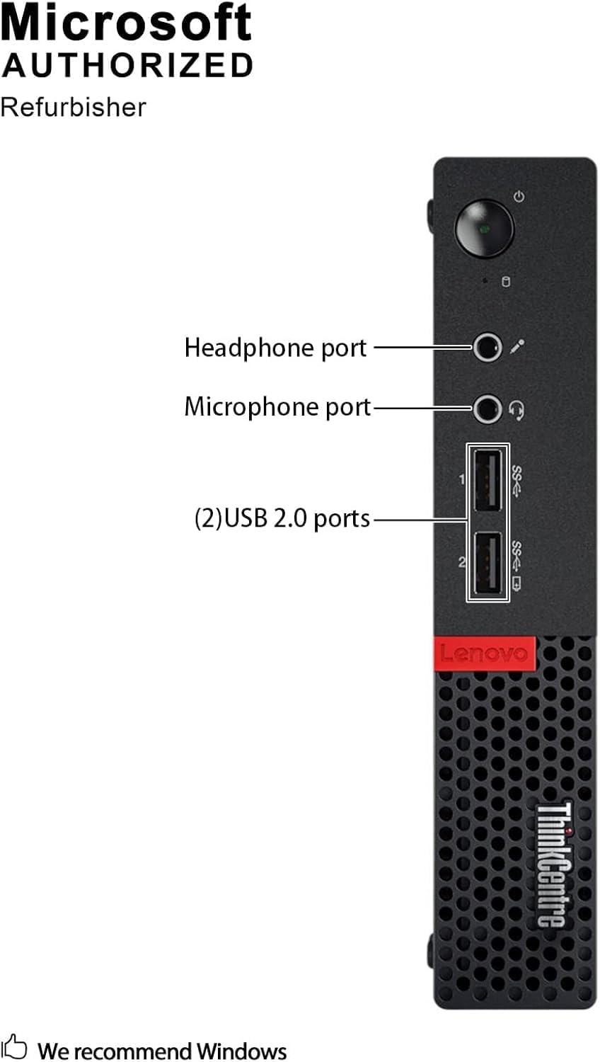 Lenovo ThinkCentre M710q Tiny (Core i5-6500T 2.5GHz, 32GB DDR4, 512GB SSD, WiFi,Windows 10 Pro 64) (Renewed)