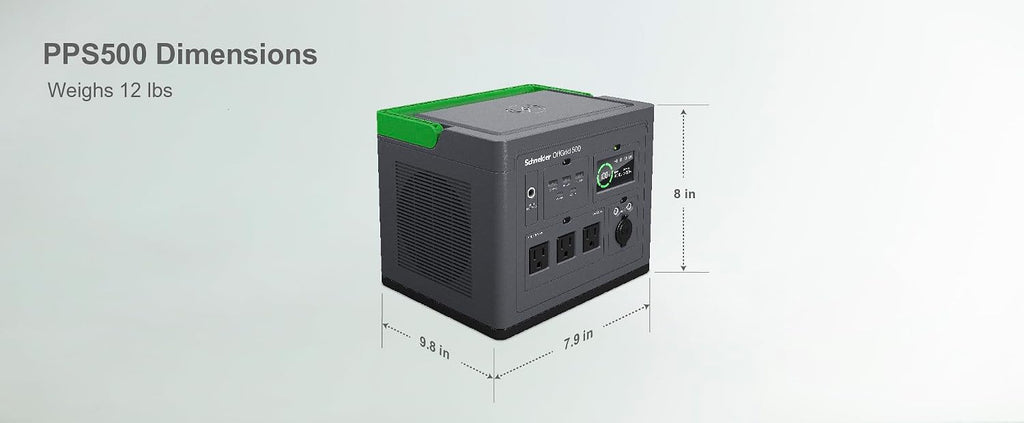 Schneider OffGrid 517Wh Portable Power Station, PPS500 Portable Solar Generator with Wireless Charging Pad, for Camping or Home