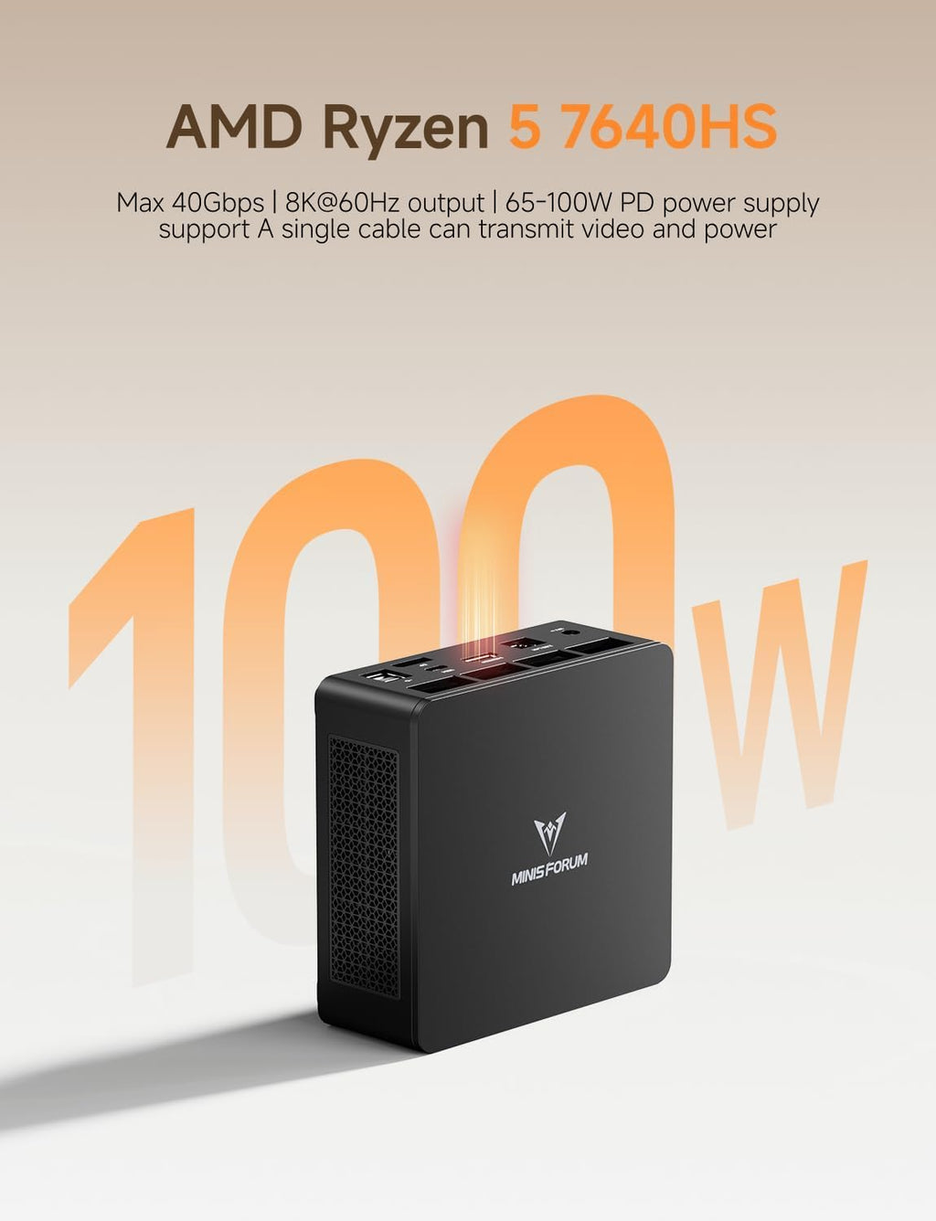 MINISFORUM Mini PC UM760 Slim, AMD Ryzen 5 7640HS Processor(6C/12T, Up to 5.0GHz), 16GB DDR5 RAM & 512GB PCIe 4.0 SSD Mini Computer, Support 8K@60Hz HDMI 2.1/USB4 Output, WIFI6E/BT5.3/Auto Power On