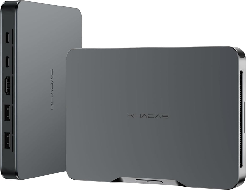 Khadas Mind 1 Mini PC, Intel Core i7-1360P 5.0GHz Micro Desktop Computer with 5.55Wh Standby Battery, 32GB LPDDR5, 1TB PCIe 4.0 SSD, BT5.3, WiFi 6E, Portable Computer for Business Home Office
