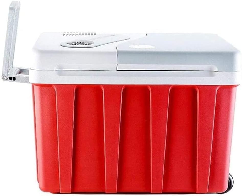 40L Cool Box on Wheels Car Refrigerator 12V 240V Portable Electric Cool Box High Refrigeration Fridge Freezer with Automatic Locking Handle Perfect for Traveling and Camping