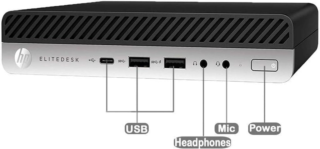 HP Prodesk 600 G3 Mini Desktop Computer PC, Intel 7th Gen Core 7100T 3.4GHz, 8GB RAM, 256GB SSD, Wired RGB Keyboard, WiFi, Bluetooth, Windows 11 Pro Desktop (Renewed)