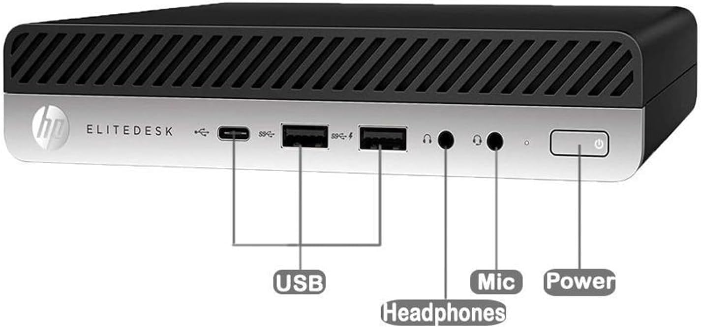 HP Prodesk 600 G3 Mini Desktop Computer PC, Intel 7th Gen Core 7100T 3.4GHz, 8GB RAM, 256GB SSD, Wired RGB Keyboard, WiFi, Bluetooth, Windows 11 Pro Desktop (Renewed)