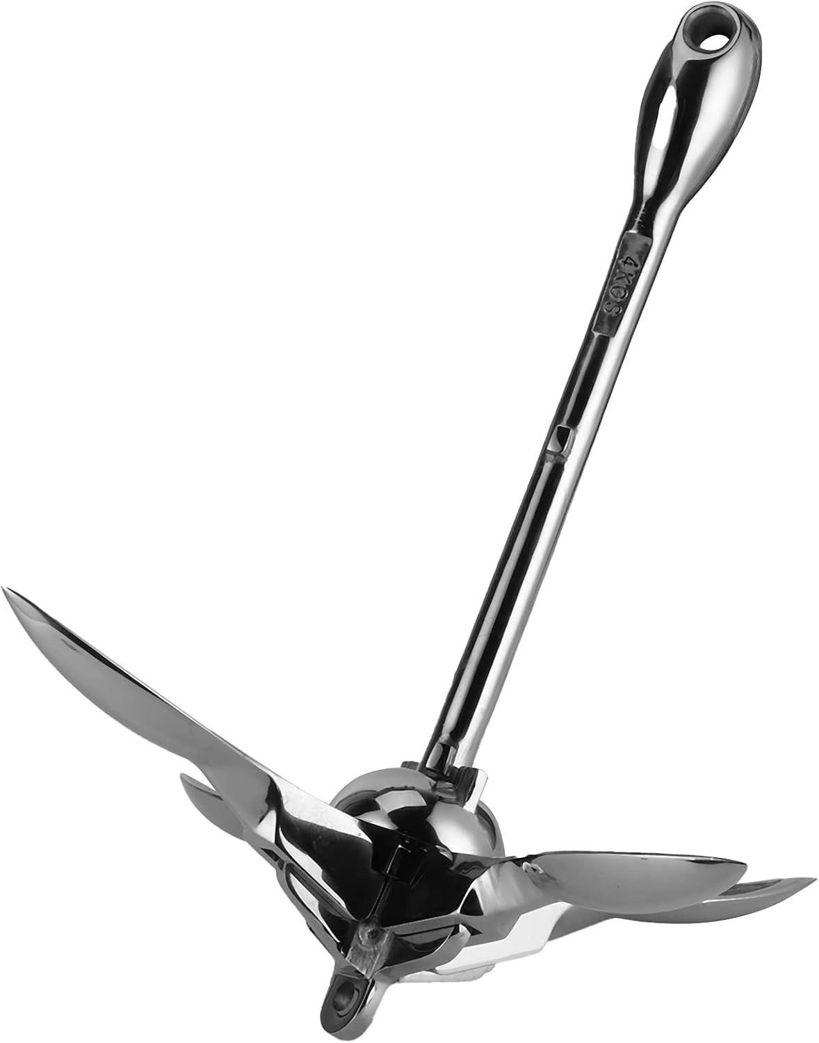 Kayak Anchor, Canoe Anchor Paddleboard Anchor 8.8lb Grapnels Hardware 316 Stainless Steel for Marine Yacht Fishing Boat