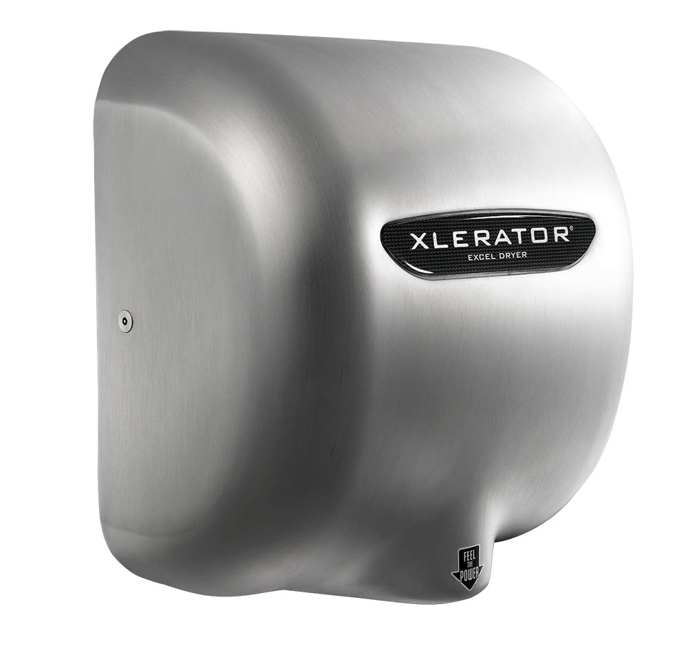 XLERATOR XL-SB Automatic High Speed Hand Dryer with Brushed Stainless Steel Cover and 1.1 Noise Reduction Nozzle, 12.5 A, 110/120 V