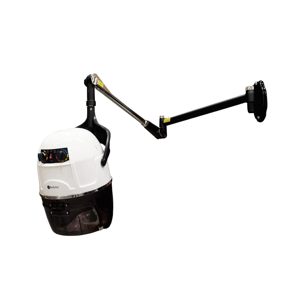 Berkeley Libra II Salon Hair Dryer with Wall Arm (Wall-Mounted Dryer), White