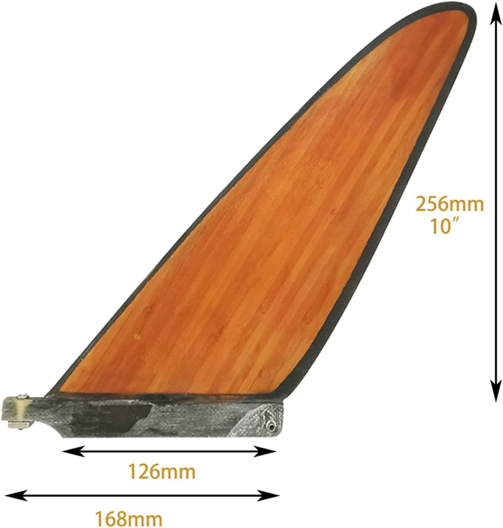 Surfboard Tail Thruster 9/10 Inch Surfboard Fin Surf Center Fin Paddle Board Anchor Fiber Glass Bamboo Veneer Tail Fin for Surfboard Modification (Color : Bamboo 10 inches)