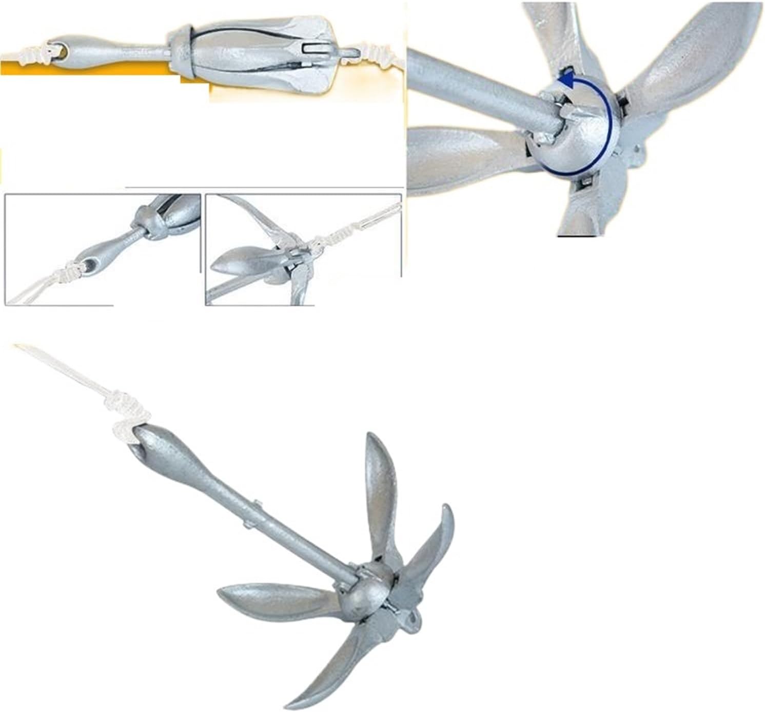 Folding Anchor, New Folding Anchor Aluminum Claw Shape Boat,for Small Boats Canoe Paddle Boards