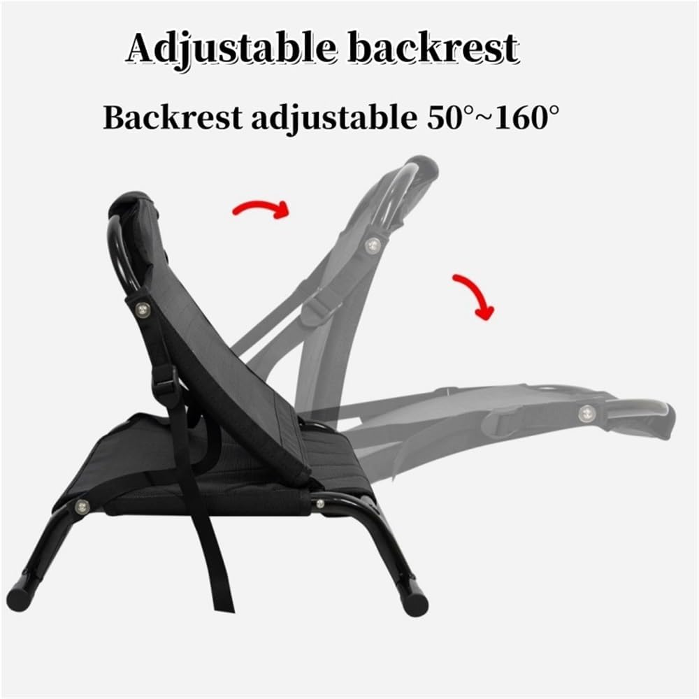 Kayak Seats with Adjustable Back Support, Adjustment Paddleboard Seat with Non-Slip Foot Pad, Aluminum Multi-Function Canoe Seat, Foldable Paddle Board Seat