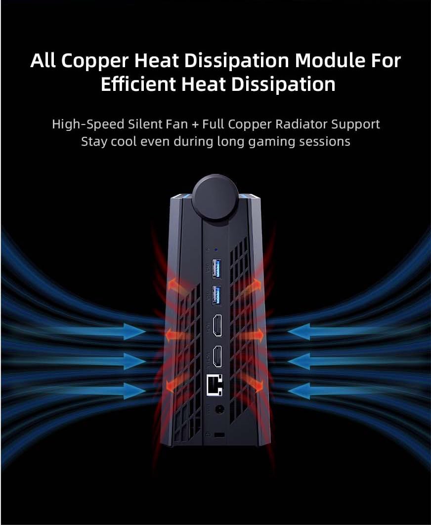 MegaPC Mini Gaming Desktop Intel i7-12700H | DDR4 NVMe SSD | 3-Mode Performance Switch, 4K Triple Display, WiFi 6, Bluetooth 5.2 by Phantom Series (512, GB, 32, GB)