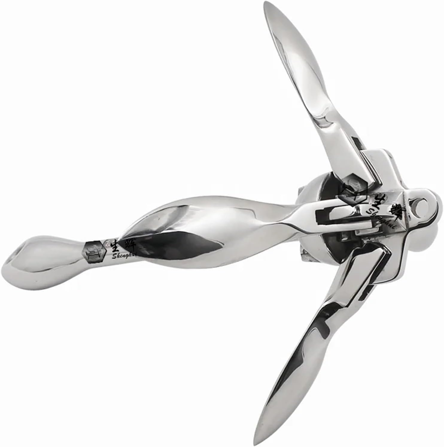 Folding Anchor, 5kg Boat Accessory Precision Stainless Steel Casting Foldable Marine Hardware,for Small Boats Canoe Paddle Boards