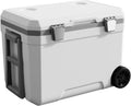 Ultra-Light Wheelded Cooler Insulated Portable Ice Chest 47.5 Quarts for Beach, Beverage, Camping, Beverage, Picnic, Fishing, Boat, Barbecue, 30% Lighter Than Romolded Coolers