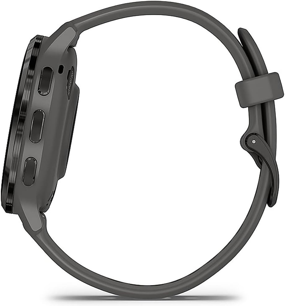 Garmin 010-02785-00 Venu 3S Health Fitness GPS Smartwatch Steel Bezel with Pebble Gray Case 41mm Bundle with Deco Essentials Charging Dock, Dust Cover 3 Pack and 2-Pack Screen Protector