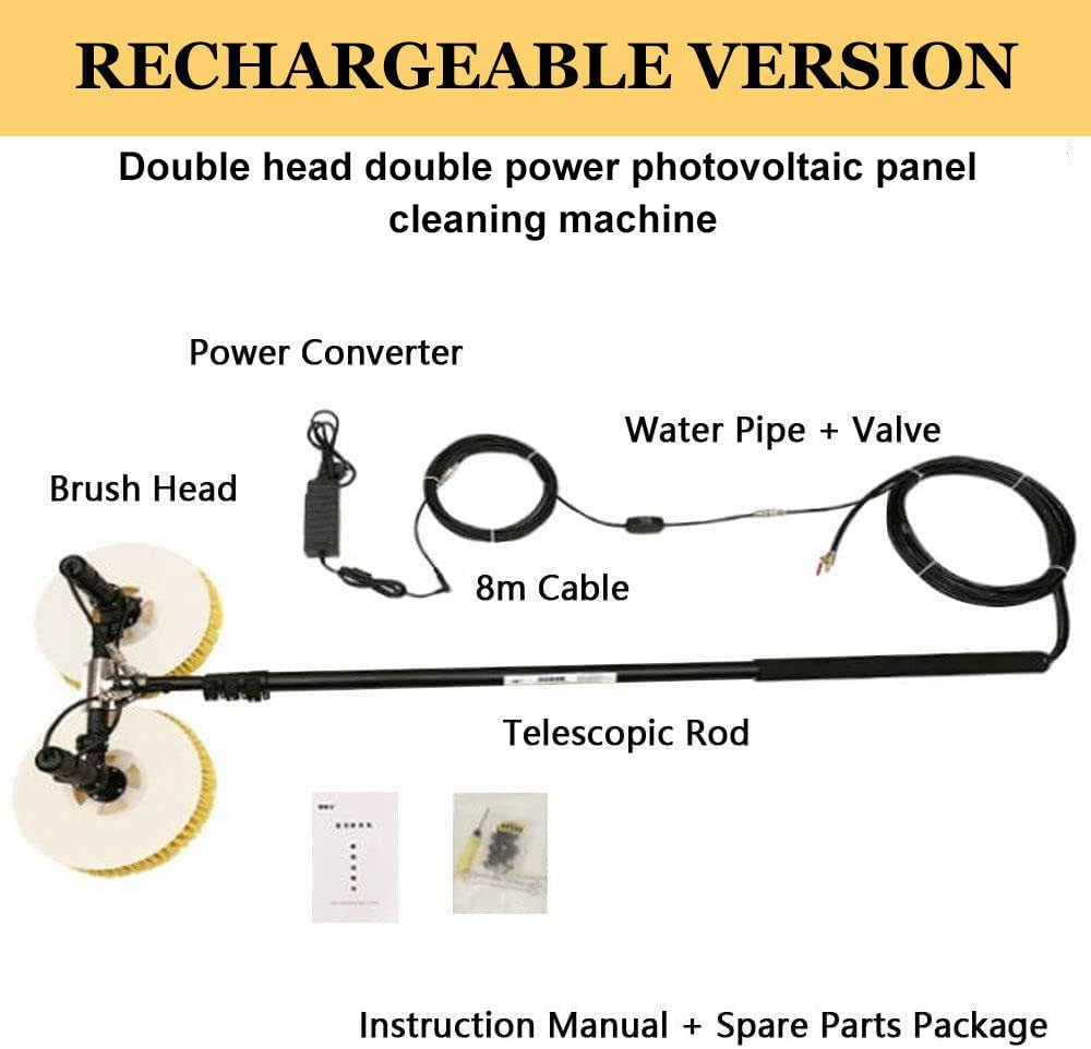 Solar Panel Electric Cleaning Tool, House Water Fed Pole Kit, Electric Water Fed Kit, Extendable Water Fed Pool Cleaning Brush and Other Cleaning Activities,3.5m