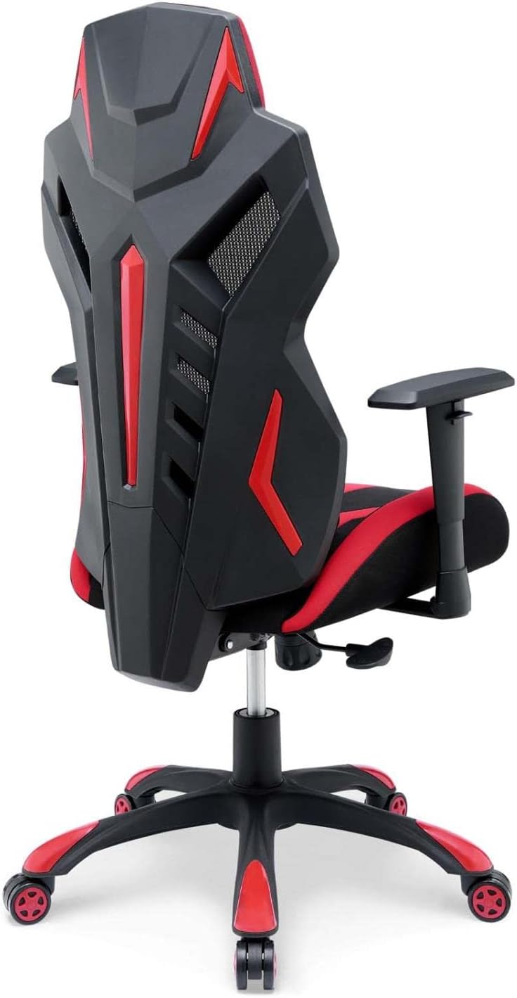 Modway Speedster Ergonomic Mesh Gaming Computer Desk Chair in Black Red