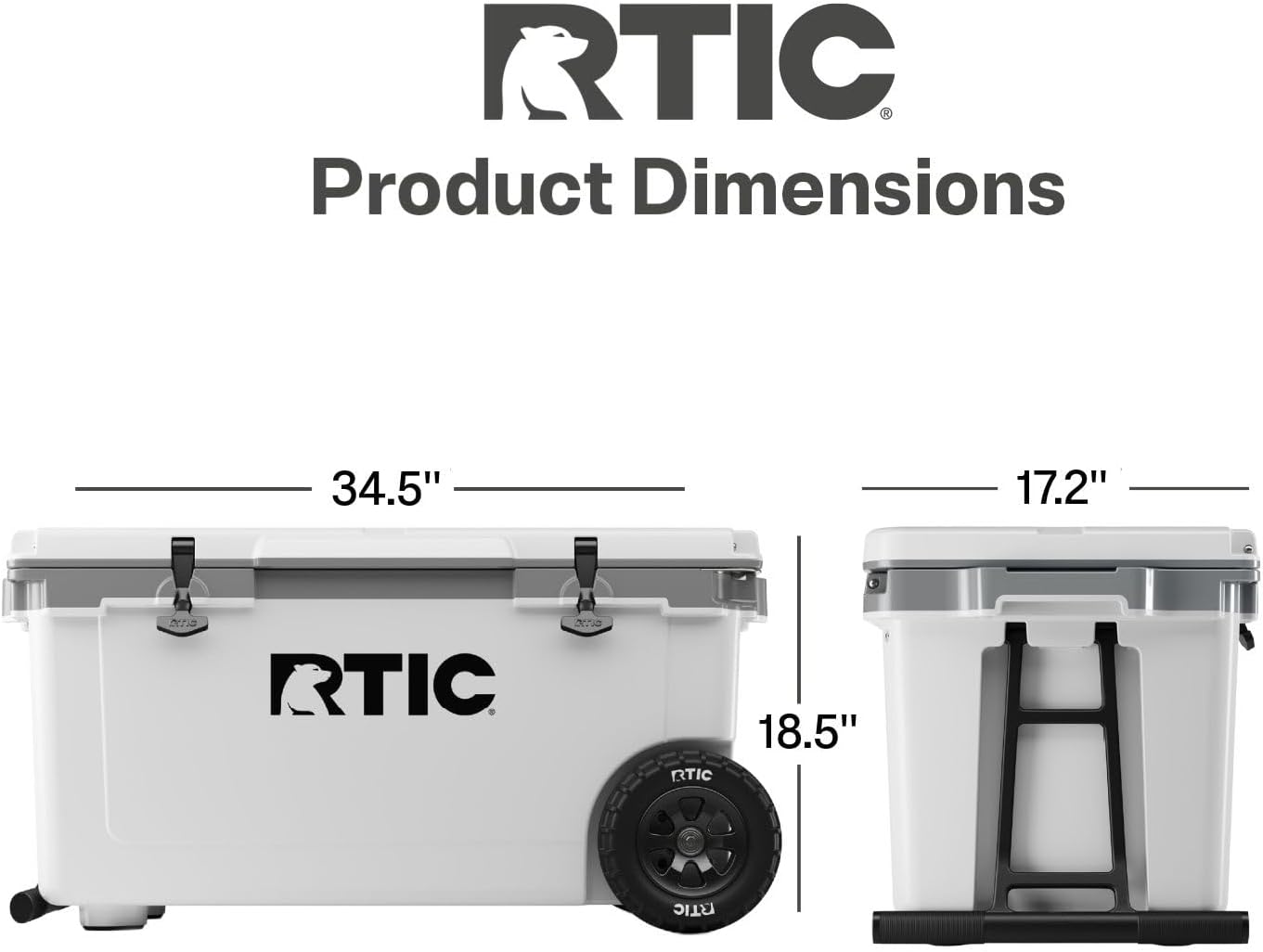RTIC 72 Quart Ultra-Light Wheeled Cooler Hard Insulated Portable Ice Chest Box for Beach, Drink, Beverage, Camping, Picnic, Fishing, Boat, Barbecue, 30% Lighter Than Rotomolded Coolers