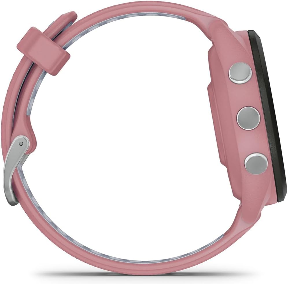 Garmin 010-02810-05 Forerunner 265S GPS Smartwatch, Light Pink/Whitestone | Official USA Partner Model | Bundle with Sport Towel + Deco Essentials Wearable Commuter Front & Rear Safety Light