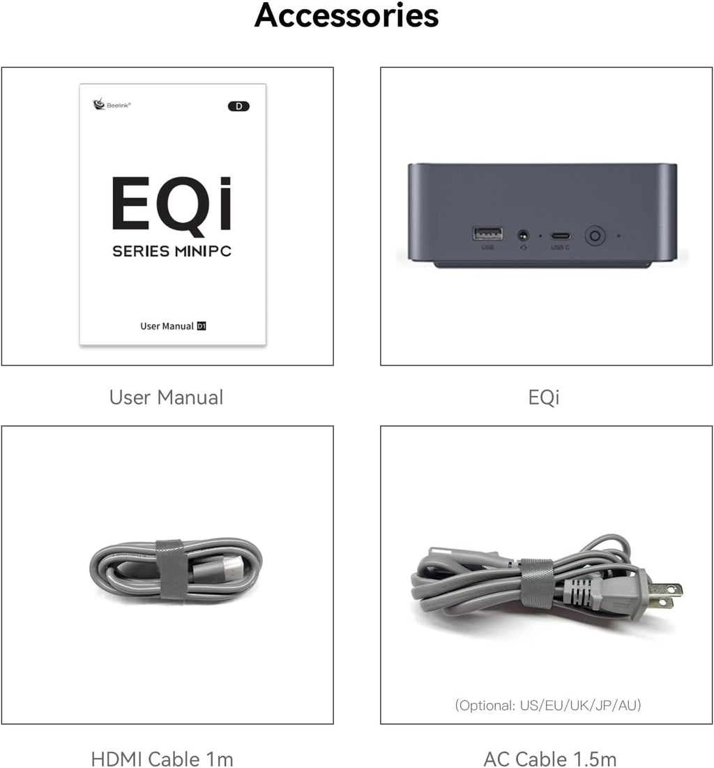 Beelink Mini PC EQi12 1235U Processor(10C/12T, up to 4.4GHz), Micro Computer 16GB DDR4 500GB PCIe4.0 SSD, Mini Computers Built-in PSU Dual HDMI/4K 60Hz/WiFi6/BT5.2 Home/Office/HTPC