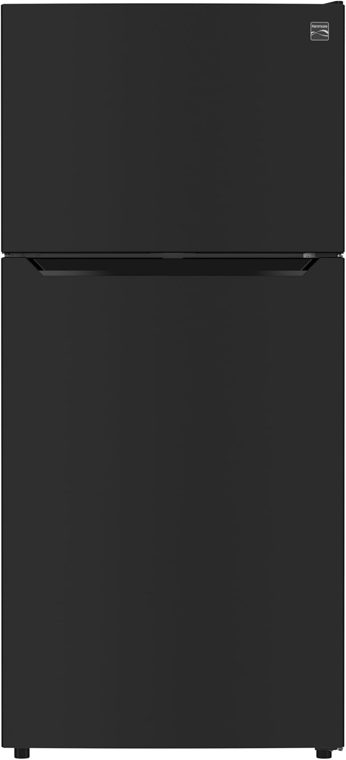 Kenmore 30' Top Mount Refrigerator with Freezer - Adjustable Shelving, Humidity-Controlled Crispers, LED Lighting, ENERGY STAR Certified, Garage Ready, 20.2 cu. ft. Capacity - Black