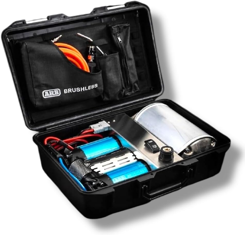 ARB CKBLTP12 12V Brushless Portable Air Compressor Premium Twin Motor On Board boasts 1.5X in Output. Ideal for Faster tire Inflating time and 4x4 Off Road Adventures - 2025 Launched