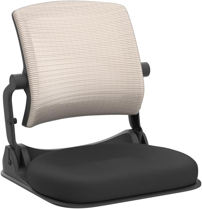 Patented Floor Chair with Back Support - Foldable Orthopedic Floor Chair for Adults/Children - Japanese Legless Seat for Meditation, TV, Pelvic Adjustment - Recliner with Back Support (Gray)