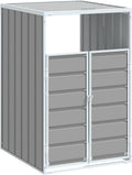 vidaXL Wheelie Bin Storage - Single Bin - Gray Steel - Outdoor Trash Bin Enclosure with Automatic Lid - 28.3'x31.9'x45.3'